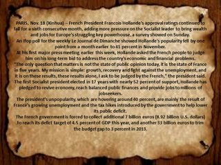 Hollande’s popularity hits new low as economic strains persist – BLOG