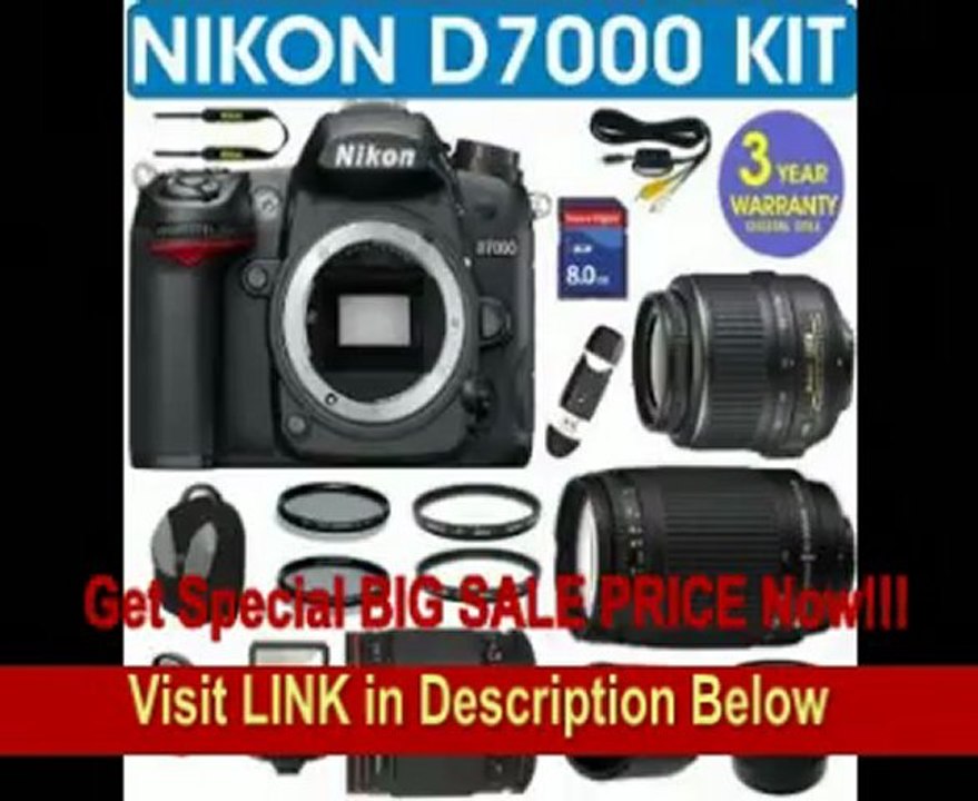 SPECIAL DISCOUNT REFURBISEFURBISHED NIKON D7000 + NIKON 18-55mm VR LENS + NIKON 70-300mm G ZOOM LENS + VIVITAR 500mm MIRROR LENS + 2X TELECONVERTER LENS + .40X SUPER WIDE ANGLE FISHEYE LENS + 8GB HIGH SPEED MEMORY CARD CLASS 10 + 3 YEAR CELLTIME WARRANTY