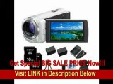 [BEST BUY] Sony HDR-CX260V HDR-CX260V/W HDRCX260VW High Definition Handycam 8.9 MP Camcorder with 30x Optical Zoom and 16 GB Embedded Memory (White)   16GB High Speed SDHC Cards (Qty 2)  High Capacity Batteries