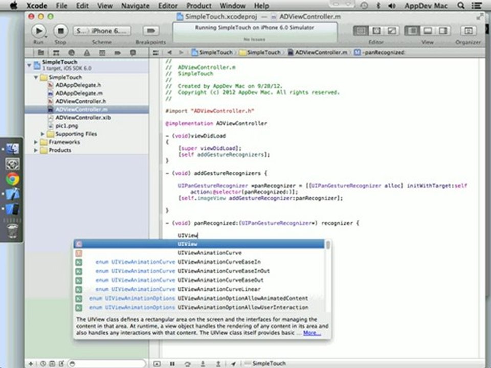 iPhone/iPad Development Using Objective-C: Gesture Recognizers (Full)