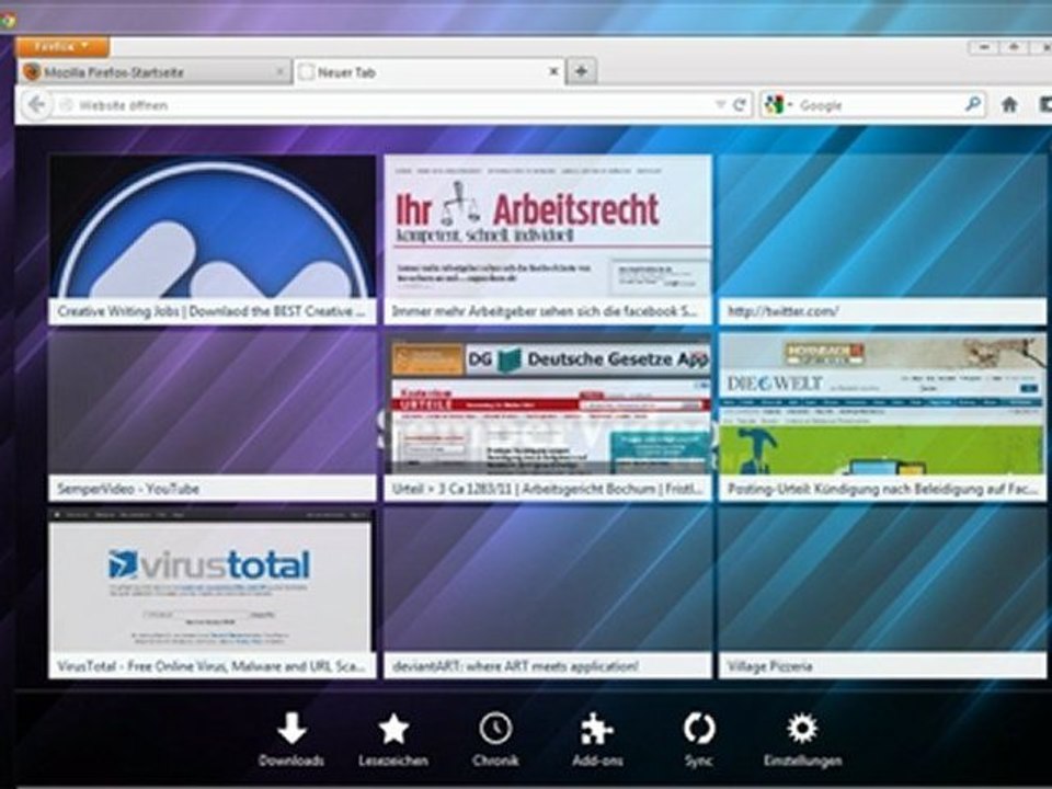 Firefox: newtab tools