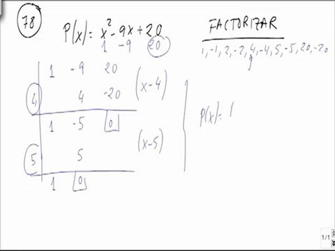 Problemas resueltos de polinomios factorizar por ruffini problema 25
