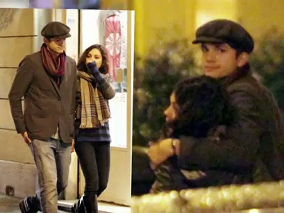 Ashton Kutcher and Mila Kunis Kiss in Rome