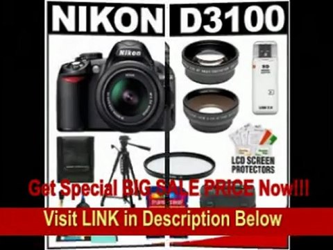 [FOR SALE] Nikon D3100 Digital SLR Camera & 18-55mm G VR DX AF-S Zoom Lens with 16GB Card + .45x Wide Angle & 2.5x Telephoto Lenses + Filter + Tripod + Accessory Kit