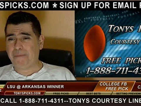 LSU Tigers versus Arkansas Razorbacks Pick Prediction NCAA College Football Pointspread 11-23-2012