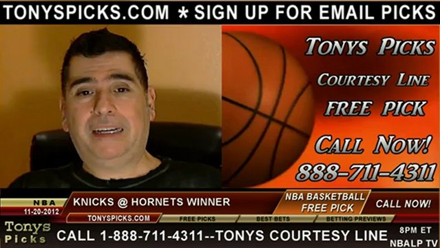 New York Knicks versus New Orleans Hornets Pick Prediction NBA Pro Basketball Odds Preview 11-20-2012