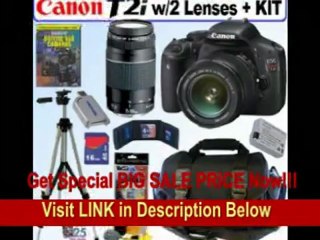 [REVIEW] Canon EOS Rebel T2i 18 MP CMOS APS-C Digital SLR Camera with EF-S 18-55mm f/3.5-5.6 IS II Zoom Lens & EF 75-300mm f/4-5.6 III Telephoto Zoom Lens + 16GB Deluxe Accessory Kit! .