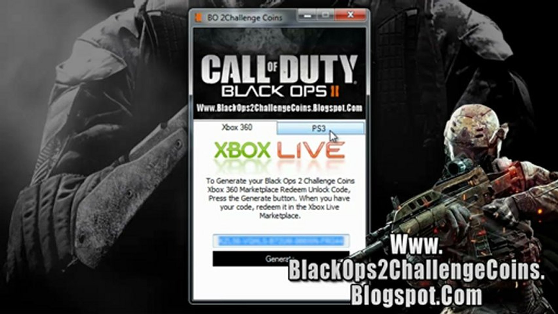 Black Ops 2 Challenge Coins Redeem Code Free Xbox 360 - PS3 - video  Dailymotion