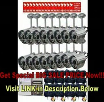 [SPECIAL DISCOUNT] VideoSecu 16 Day Night Vision Outdoor Audio Security Cameras IR Built-in Microphone 36 Infrared LEDs for CCTV DVR Home Surveillance System with Power supply Box, Extension Cables, Security Warning DeC