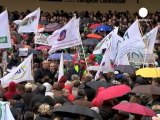 EU civil servants went on strike earlier over proposed cuts