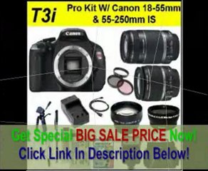 [BEST BUY] Canon EOS Rebel T3i SLR Digital Camera Kit with Canon 18-55mm IS Lens + Canon 55-250mm Is Lens + Wide Angle Macro Lens + 2x Telephoto Lens + 3 Pc Filter KIT + 16GB SDHC Memory Card & Much More!!