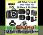 [BEST PRICE] The Nikon D90 SLR Digital Camera with Nikon 18-55m f3.5-5.6G VR Lens and Nikon 55-200mm f3.5-5.6G ED AF-S VR Lens   Huge 32GB Lens Accessory Package