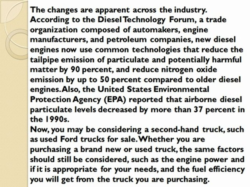Diesel Trucks and Environment-Friendly Solutions