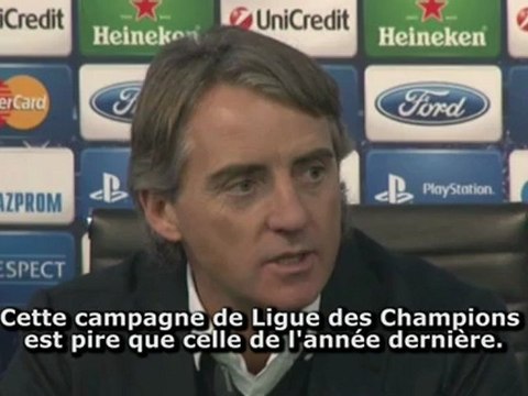 Mancini déçu de l'élimination