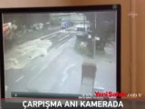 Beton mikseri ve vidanjörün çarpışma anı kamerada