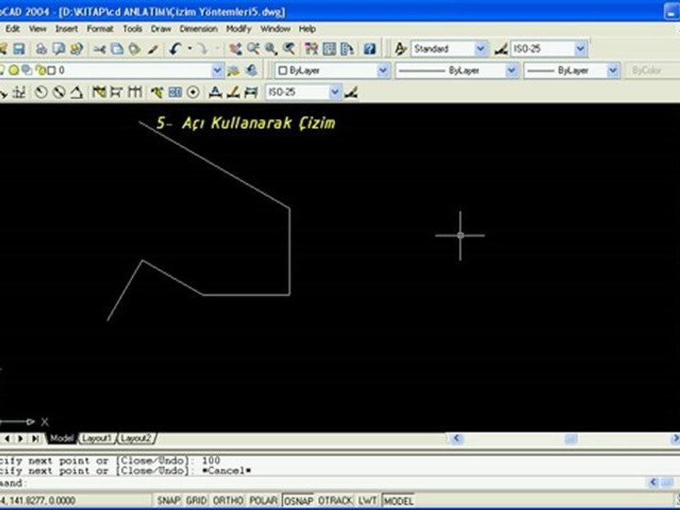AUTOCAD KURSU http://www.autocadkursu.co  açılı çizim autocad özel ders