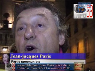 Jean-Jacques Paris interviewé par tb33 lors du rassemblement pour Gaza 21/11/12 à18h30