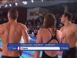 finale 4x50m NL (Mixte) Bousquet, Manaudou, Muffat, Santamans (ChE pb 2012)