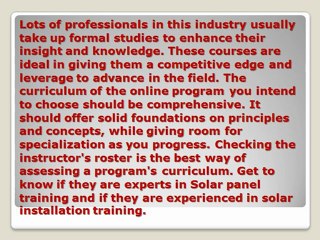 Selecting an Online Solar Training Course