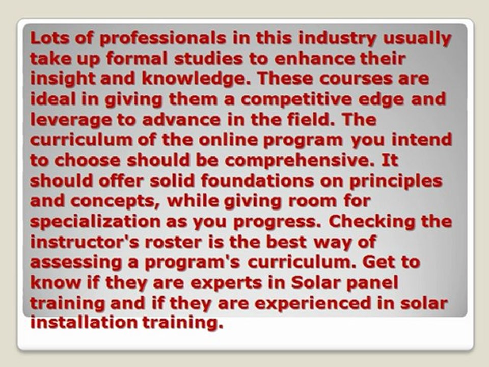 Selecting an Online Solar Training Course