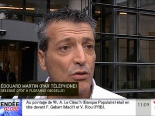 Réaction d'Edouard MARTIN face au durcissement du ton du gouvernement contre MITTAL 23 11 2012