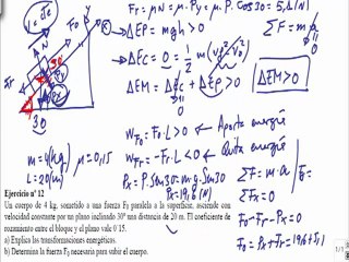 Energía y trabajo 1º Bachillerato ejercicio 12