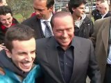 Berlusconi talks football and politics at AC Milan