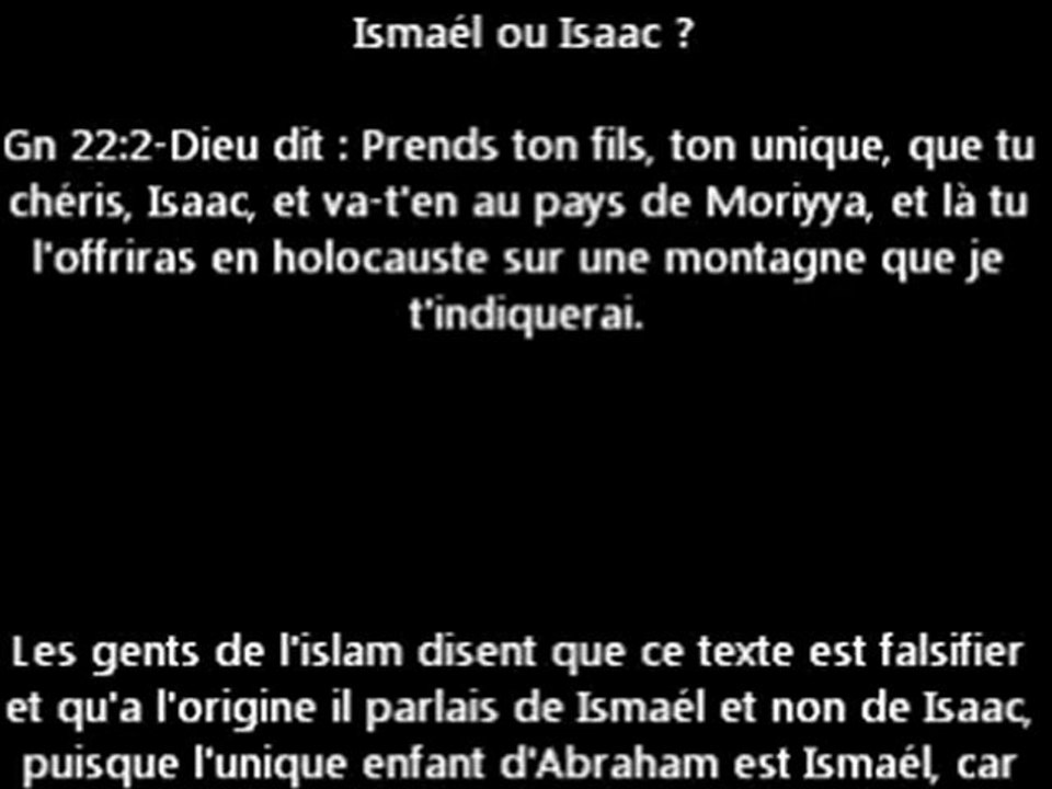 Ismaél ou Isaac ?
