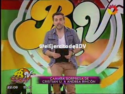 Cámara oculta de Angel de Brito y Cristian U a Andrea Rincón en BDV para Sábado Show