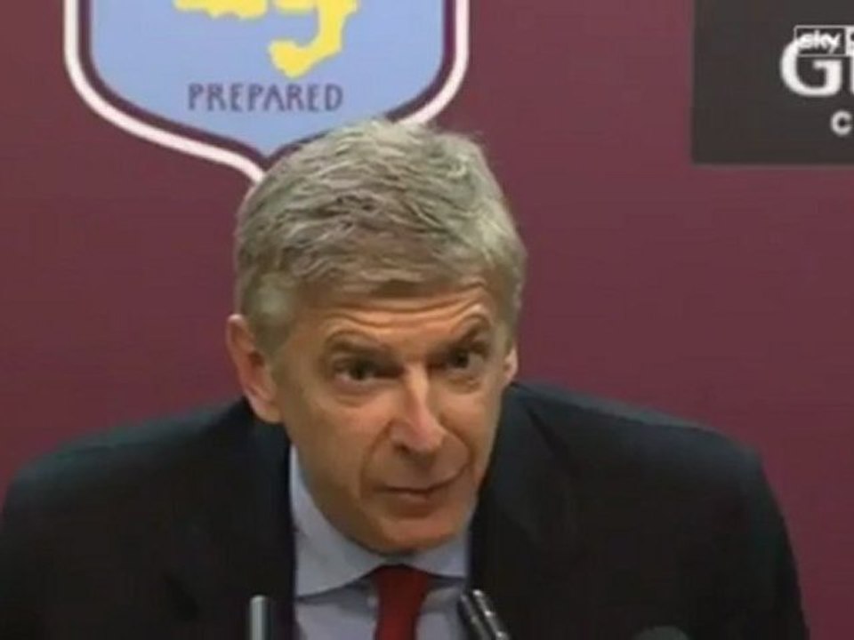 Arsene Wenger was clearly not happy after his team draw against Aston Villa