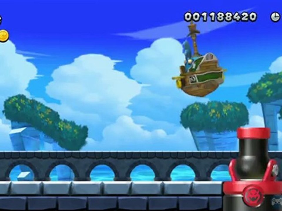 Soluce Mario Bros. U : Château torpille de Larry (3-Château)