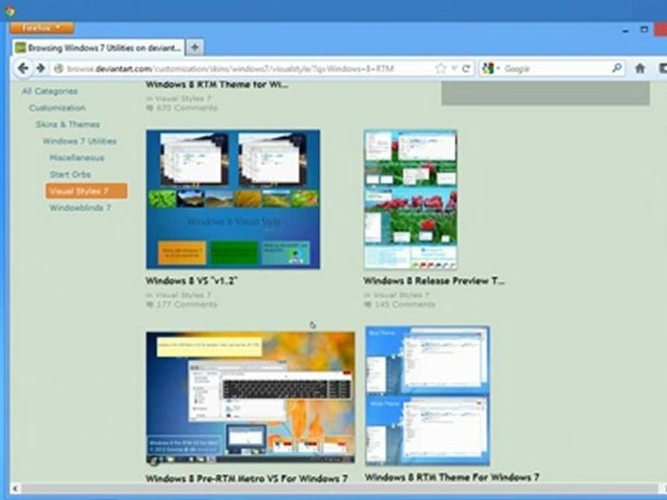Windows 7: Windows 8 Visual Style