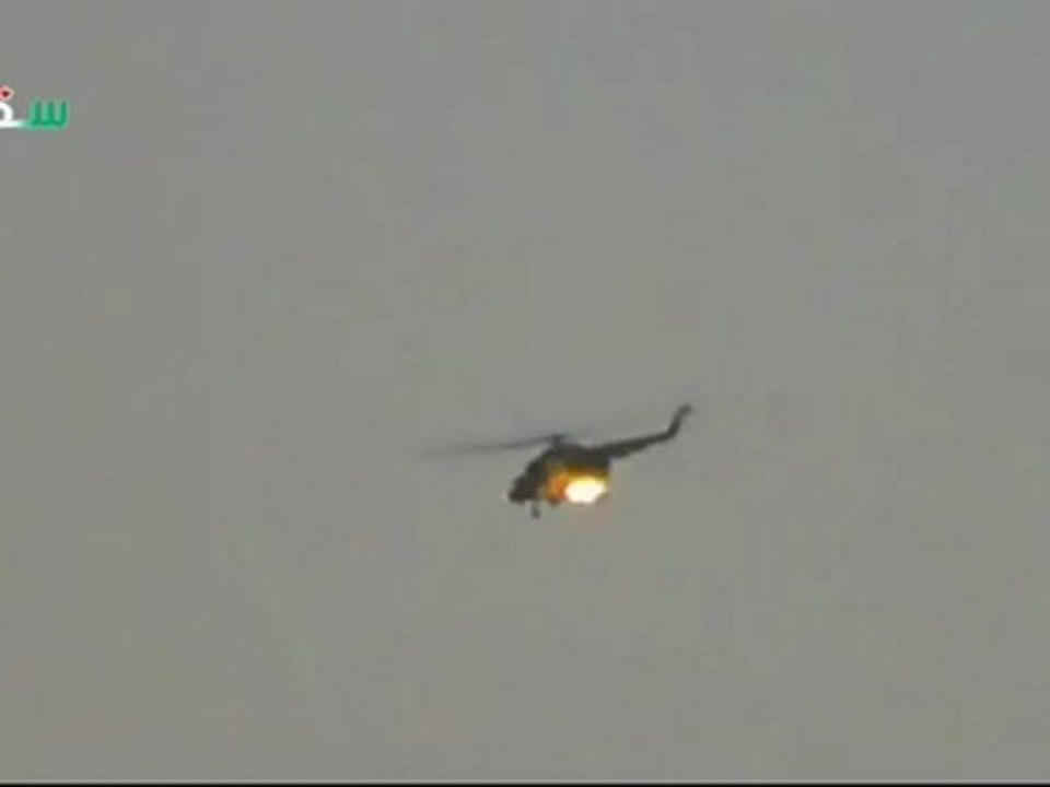Syrian Army Helicopter Hunting Rebels