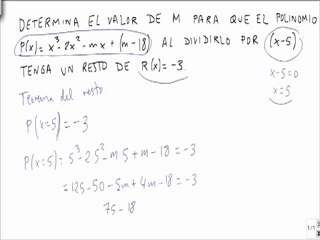 Problemas resueltos de polinomios teorema del resto problema 21