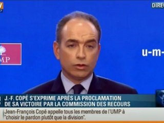 Copé élu : "Il n'y a ni vainqueur, ni vaincu"