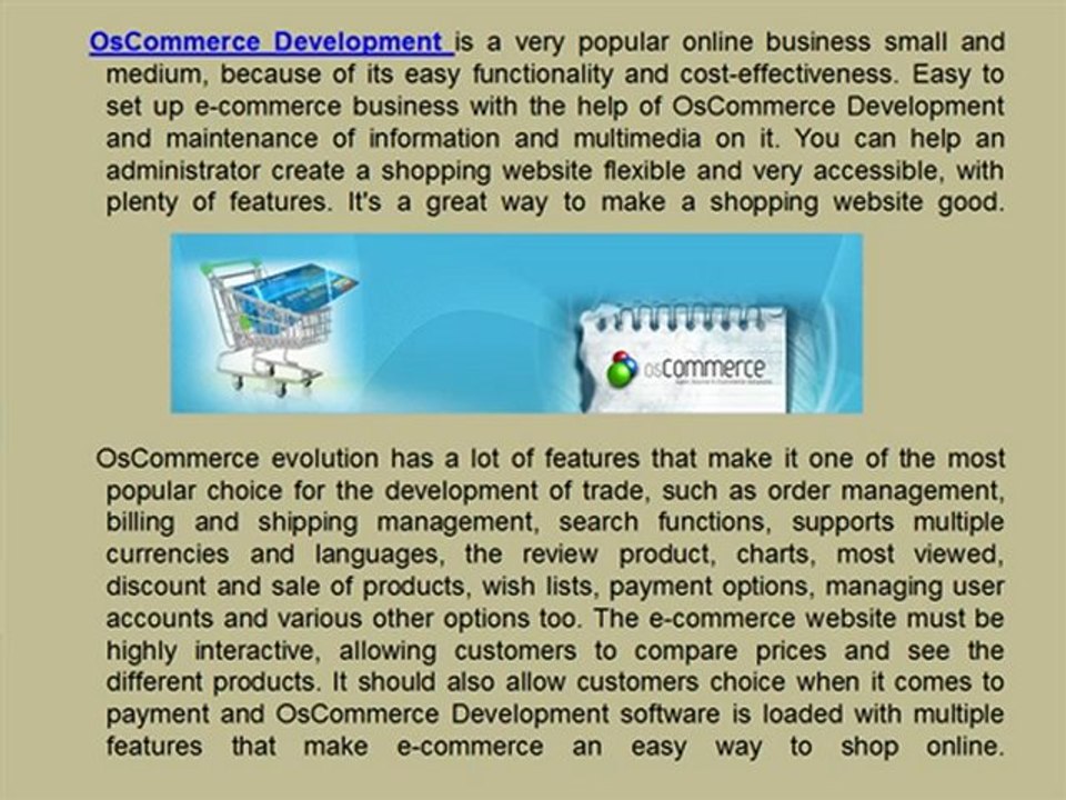 OsCommerce Development-A Perfect eCommerce Solutions