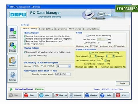 advanced professional keylogger keystroke spy monitoring software monitor employees spouse kids internet activities record email gmail facebook orkut twitter id password free how to