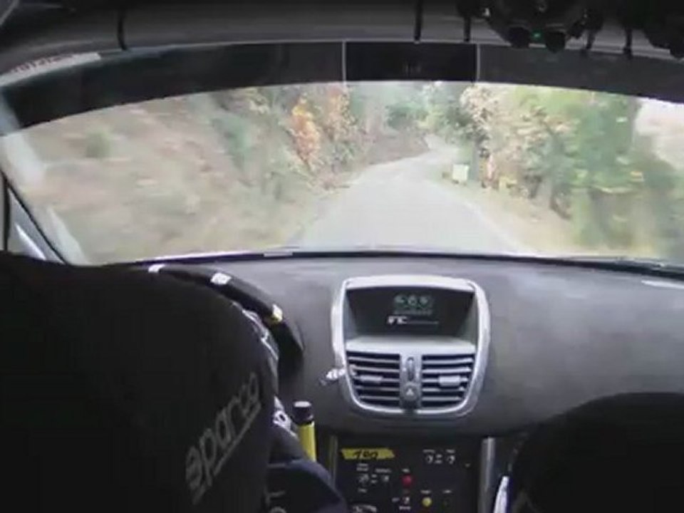 rallye du var 2012 es 7 pignan camera embarquée JP MONNIN Franck GILLIOT 207 RC R3T