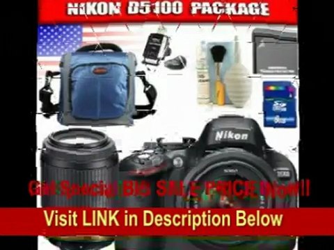 [BEST BUY] Nikon D5100 16.2MP Digital SLR Camera with 18-55mm f/3.5-5.6G AF-S DX VR Nikkor Zoom Lens + AF-S DX VR Zoom-NIKKOR 55-200mm f/4-5.6G IF-ED Package 1