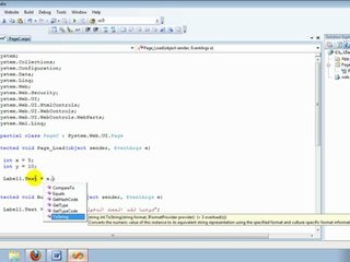 C# in Asp.net  برمجة السي شارب