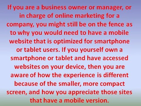 Why A Mobile-Optimized Site Is Important