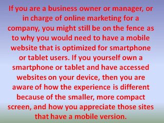Why A Mobile-Optimized Site Is Important
