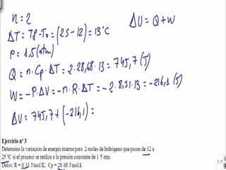 Energía termica y calor 1º Bachillerato ejercicio 3