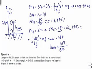 Energía y trabajo 1º Bachillerato ejercicio 8