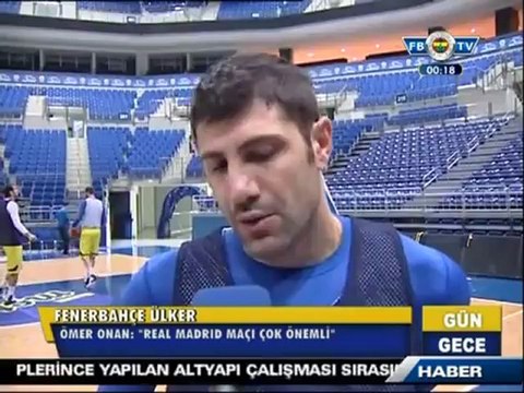 27 Kasım 2012 Fenerbahçe Ülker Real Madrid Maçı Hazırlıklarına Başladı