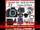 [BEST PRICE] Canon EOS Rebel T3 (1100d) SLR Digital Camera w/ Canon 18-55mm Lens   2 Extra Lens   Close Up Kit   2 Batteries and charger   Hdmi Cable   32gb Sdhc Memory Card   Soft Carrying Cases   Tripod & Much M