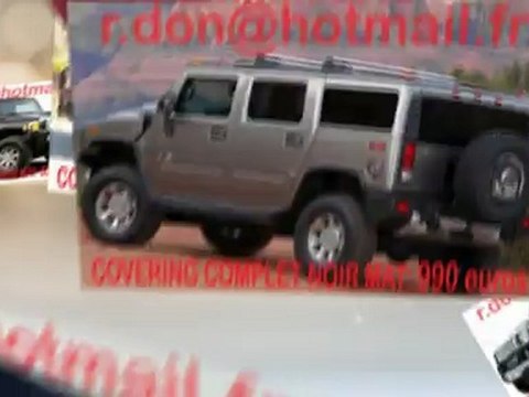 Hummer H2 H3, Hummer H2 H3, essai video Hummer H2 H3, Hummer H2 H3 covering, Hummer H2 H3 peinture noir mat