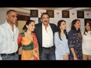 Sanjay Dutt With Family @ Nargis Dutt Memorial Press Meet