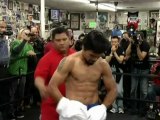 Manny Pacquiao flexes his muscles ahead of Juan Marquez bout