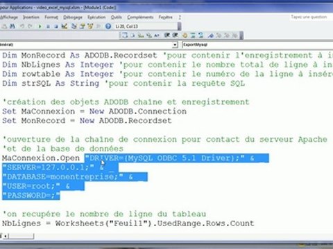 Exporter des données Excel vers MYSQL